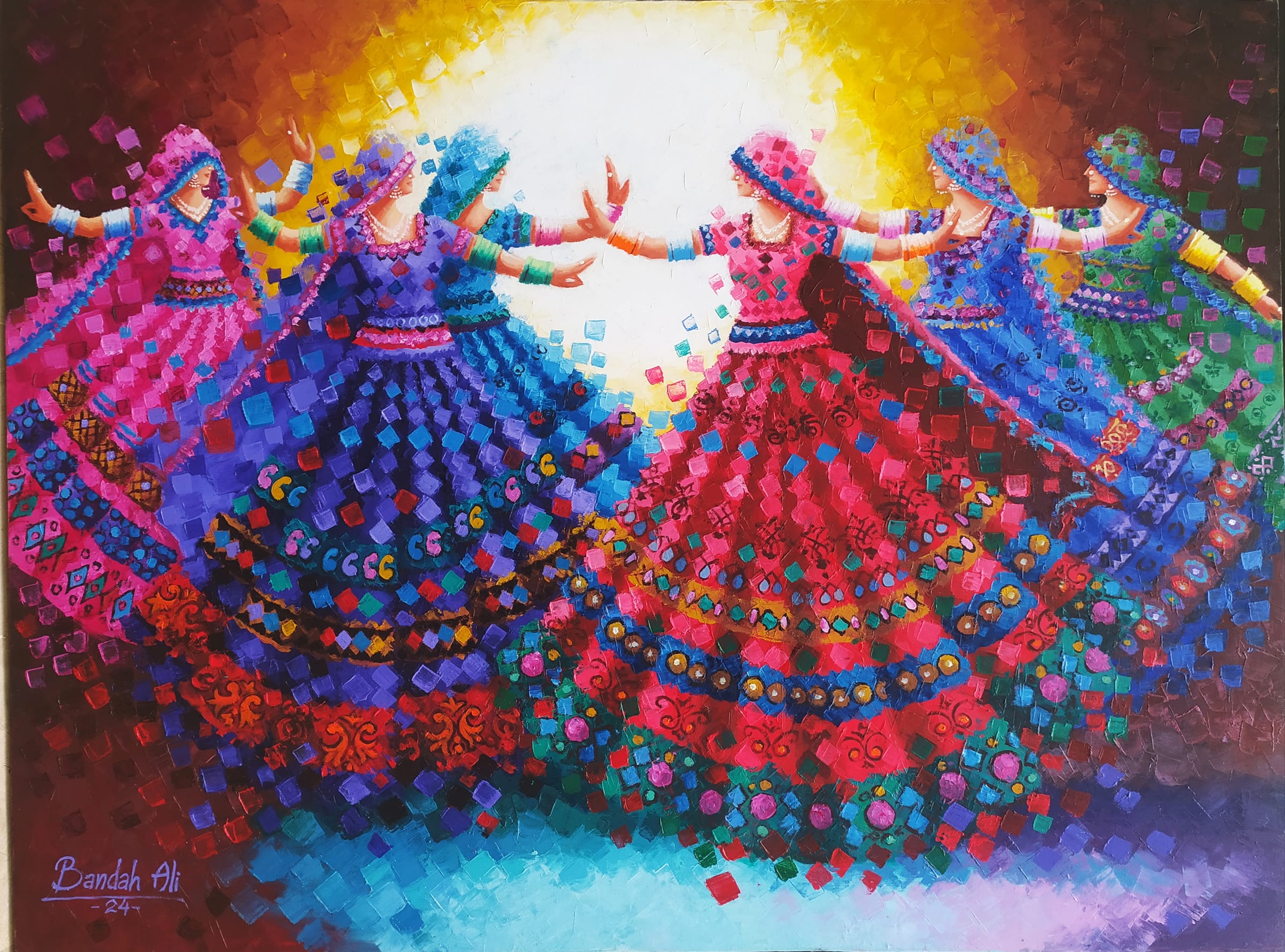 Dandan Rand (2024), Oil on canvas, 48 × 36 in · 122 × 91 cm, by Bandah Ali