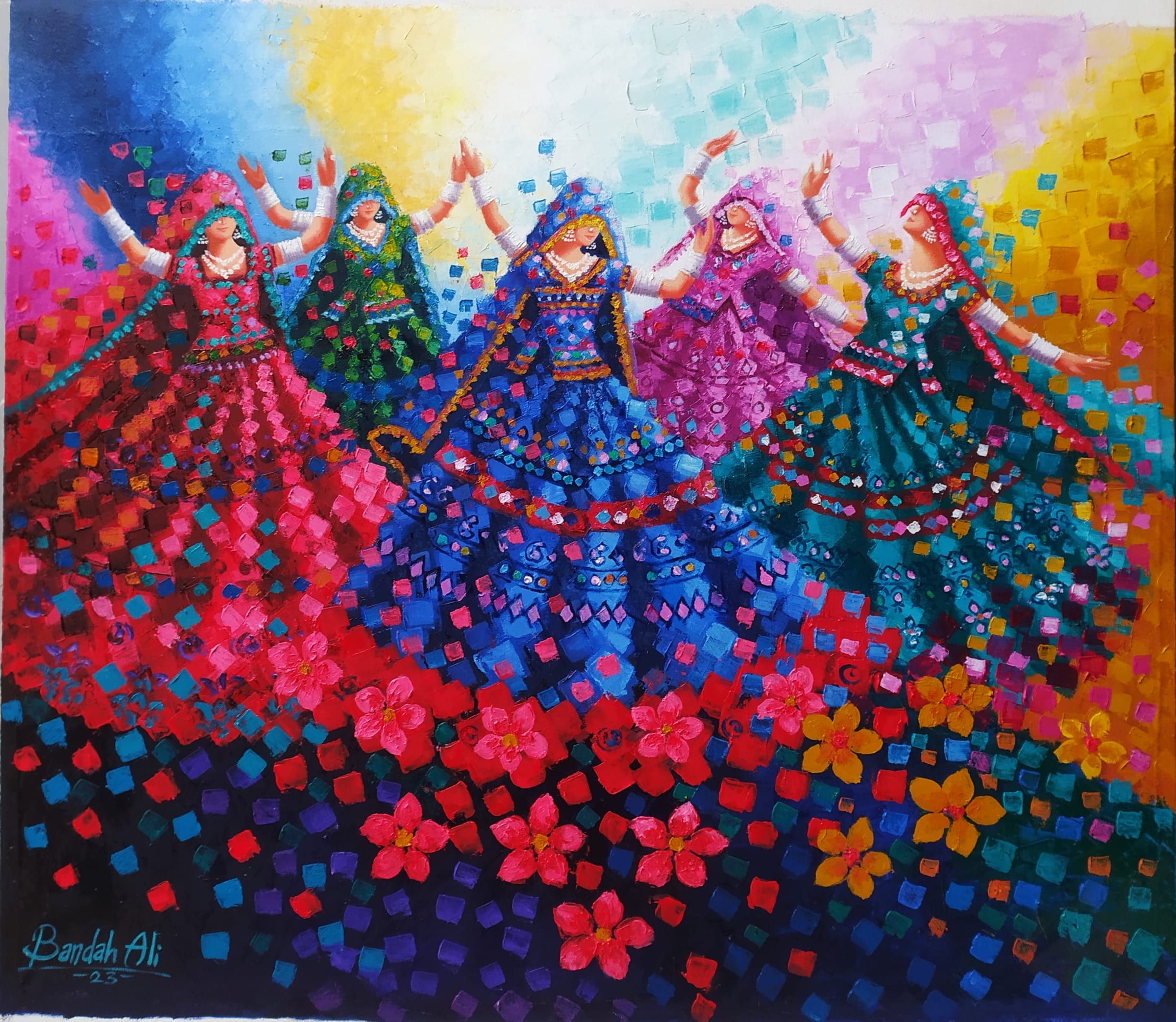 Mitko (2023), Oil on canvas, 48 × 36 in · 122 × 91 cm, by Bandah Ali